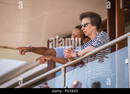 Prinzessin Anne visits Cowes RNLI Lifeboat Station 6. August 2018 Stockfoto