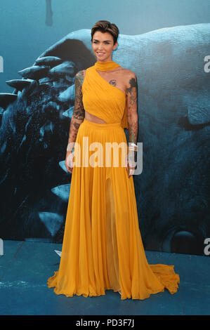 Hollywood, CA, USA. August 2018. 6. August 2018 - Hollywood, Kalifornien - Ruby Rose. Warner Bros Pictures and Gravity Pictures Premiere von „The Meg“ im TCL Chinese Theatre IMAX. Foto: Faye Sadou/Admedia Stockfoto