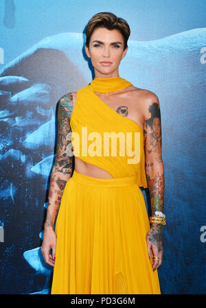 Ruby Rose029 besucht die Premiere von Warner Bros. Bilder und Schwerkraft Bilder 'Premiere der "Meg" auf August 06, 2018 in Hollywood, Kalifornien Stockfoto