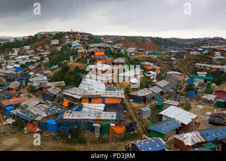 COX'S BAZAR, BANGLADESCH - AUGUST 04: Ansicht der Rohingya Flüchtlingslager in Cox's Bazar, Bangladesch am August 04, 2018. Stockfoto