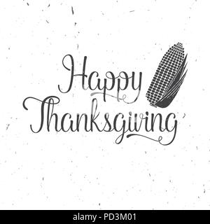 Happy Thanksgiving. Thanksgiving retro Abzeichen. Konzept für Hemd oder Logo, Print, Stempel, Patch. Vector Illustration Stock Vektor