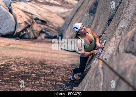 Kletterer Klettern, Red Rock, Las Vegas, Nevada, United States Stockfoto