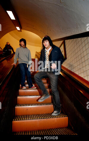 Tektonik Tänzer im St-Annatunnel in Antwerpen (Belgien, 07/01/2009) Stockfoto
