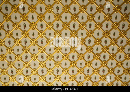 Detail der verzierte Decke, Mustafa Pascha Kiosk, Topkapi Palace, Istanbul, Türkei Stockfoto