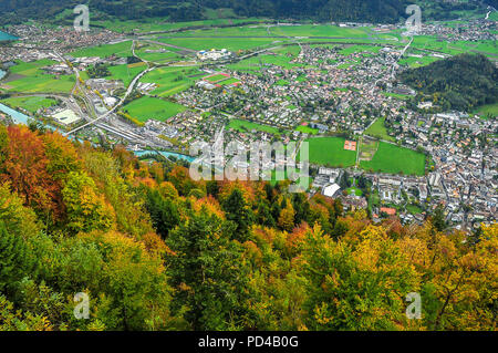 Blick auf Interlaken vom Harder Kulm Stockfoto