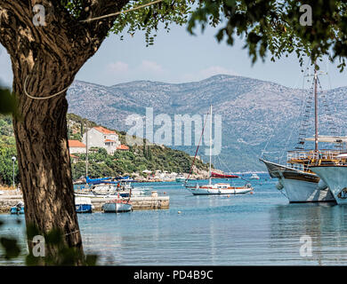 Hafen und Marina Insel Sipan Dubrovnik Kroatien Stockfoto