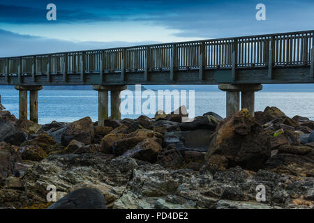 Pfannen Felsen, Strand in Ballycastle, Co Antrim, Nordirland Stockfoto