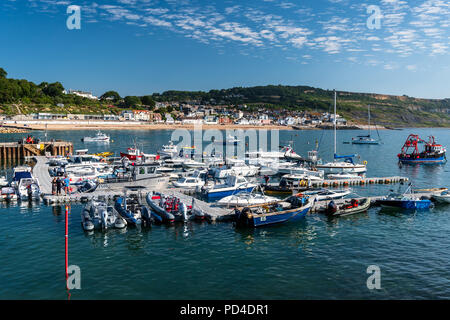 Anzeigen von Lyme Regis, Dorset aus der Cob. Stockfoto