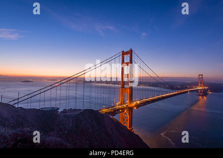 Blaue Stunde von der Batterie Spencer Stockfoto