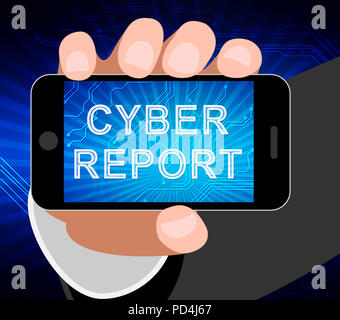 Cyber Bericht digitale Analytics Ergebnisse 2D-Abbildung zeigt, Cloud Computing oder virtuellen Netzwerk Analyse und Überprüfung Stockfoto