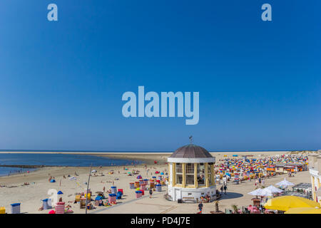 Strand und Promenade auf der Insel Borkum, Deutschland Stockfoto