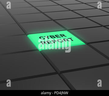 Cyber Bericht digitale Analytics Ergebnisse 3D-Abbildung zeigt, Cloud Computing oder virtuellen Netzwerk Analyse und Überprüfung Stockfoto