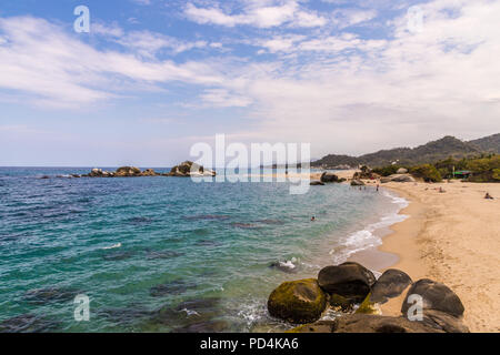 Ein Blick in den Tayrona Nationalpark in Kolumbien Stockfoto