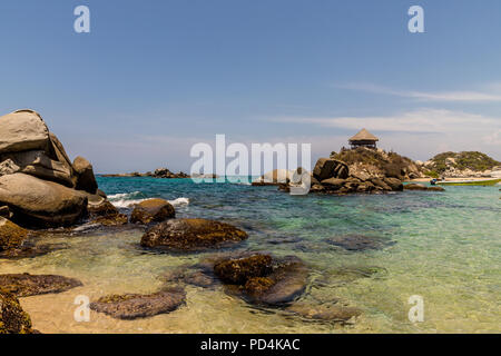 Ein Blick in den Tayrona Nationalpark in Kolumbien Stockfoto