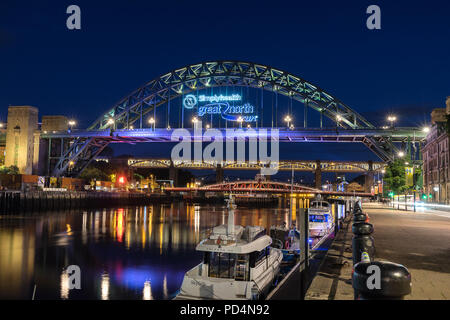 Tyne Bridge über den Fluss Tyne in Newcastle und Gateshead Stockfoto