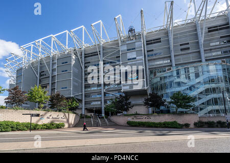 St James Park, der Heimat des Newcastle United Football Club. Stockfoto