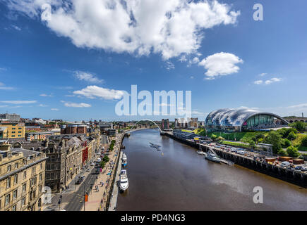 Der uferstraße zwischen Newcastle und Gateshead Stockfoto