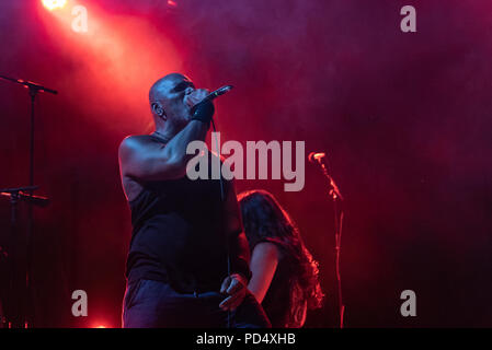 Bergamo, Italien - August 04, 2018: Der brasilianische Heavy Metal Gruppe SEPULTURA führt in METALL FÜR NOT in Filagosto Festival der italienischen Filago (BG). Bram Stockfoto