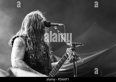 Bergamo, Italien - August 04, 2018: Der brasilianische Heavy Metal Gruppe SEPULTURA führt in METALL FÜR NOT in Filagosto Festival der italienischen Filago (BG). Bram Stockfoto