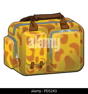 Reisetasche mit Textur auf ein Thema von Giraffe close-up auf weißem Hintergrund. Vektor cartoon Close-up Abbildung. Stock Vektor