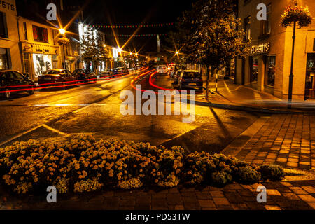 Bei Nacht im Dorf von Westport, Grafschaft Mayo, Irland Stockfoto