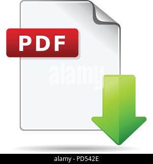 Portable Document Format, das Symbol zum Herunterladen. Stock Vektor