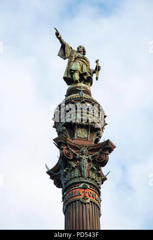 Christopher Columbus Statue in Palma de Mallorca ist ein Resort Stadt und Hauptstadt der spanischen Insel Mallorca (Mallorca), im westlichen Mittelmeer. Stockfoto