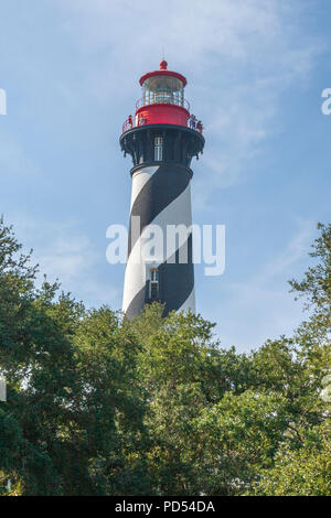 Der St. Augustine Leuchtturm ist am nördlichen Ende von Anastasia Insel, innerhalb der gegenwärtigen Grenzen der Stadt St. Augustine, Florida. Der Turm, in 18 Stockfoto