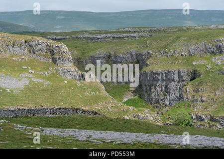 Kalksteinfelsen auf Malham Moor in den Yorkshire Dales, UK. Stockfoto