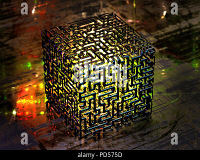 Konzept einer abstrakten Quantencomputer Stockfoto