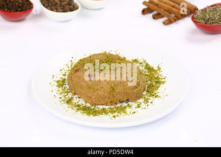 Traditionelle türkische Grieß halva - irmik helvasi Stockfoto