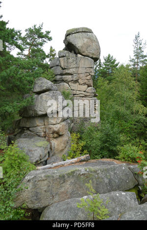 Kopyto certovo Felsformation im Lipno Lake, Böhmen, Tschechische Republik Stockfoto