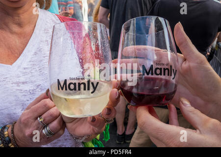 Manly Essen, Wein und und Nachhaltigkeit Festival (Geschmack von Manly), Northern Beaches, Sydney, NSW, Australien Stockfoto