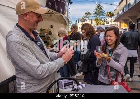 Manly Essen, Wein und und Nachhaltigkeit Festival (Geschmack von Manly), Northern Beaches, Sydney, NSW, Australien Stockfoto