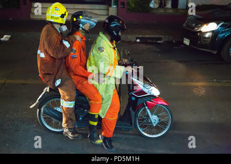 Notruf bei Feuer im Zentrum von Bangkok, Thailand Stockfoto