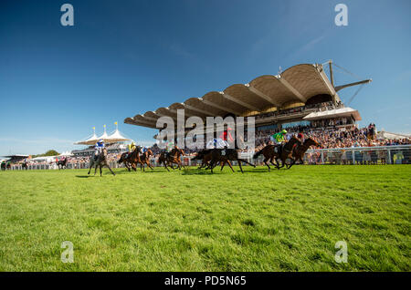 Die Qatar Goodwood Festival - ein beliebter Treffpunkt in der Pferderennen Kalender Stockfoto