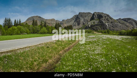 Ruhigen weg am Leka Island, Norwegen. Stockfoto