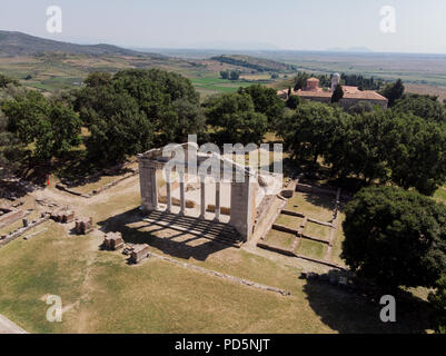 Apollonia war eine antike griechische Stadt am Ufer des Flusses Aous, dem heutigen Albanien. Apollonia wurde 588 v. Chr. von griechischen Kolonisten gegründet. Stockfoto