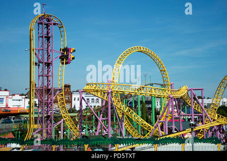 Southend-on-Sea, Essex. Adventure Land fahren. Stockfoto