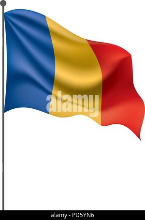 Tschad Fahne, Vektor, Abbildung Stock Vektor