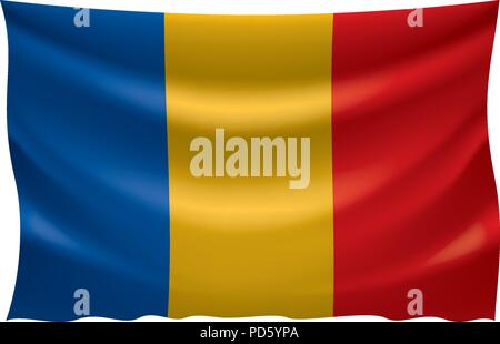 Tschad Fahne, Vektor, Abbildung Stock Vektor