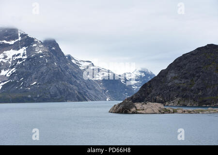 Fürst Christian Sound, Grönland. Juli, 2018 Stockfoto