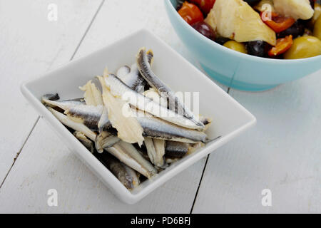 Gesunde finger food antipasta Tapas Auswahl Stockfoto