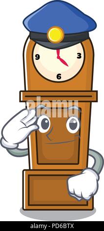 Polizei Standuhr Charakter Cartoon Stock Vektor