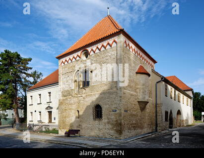 Eckhaus Aegidiengasse 1-2/Domplatz 8, frühes 13. Jhdt. Stockfoto