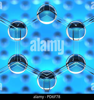 Nahaufnahme auf eine sechseckige Nanostruktur Stockfoto