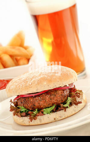 Pared Beef Burger essen Stockfoto