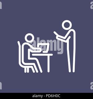 Klassenzimmer Symbol einfache Flat Style outline Abbildung. Stock Vektor