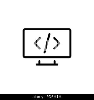 Programmierung Symbol einfache Flat Style outline Abbildung. Stock Vektor