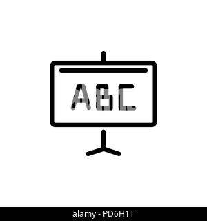 ABC-Symbol Alphabet einfache Flat Style outline Abbildung. Stock Vektor